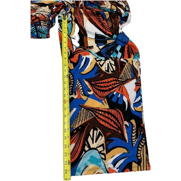 Melissa Paige Women's Palazzo Pants Petites XL Bold Multicolor Print Boho Resort - Picture 8 of 8